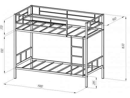 Двухъярусная кровать Севилья-2 с фронтальной лестницей, спальные места 190х90 см
